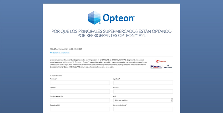 Chemours: Webinar sobre sus refrigerantes OpteonTM A2L