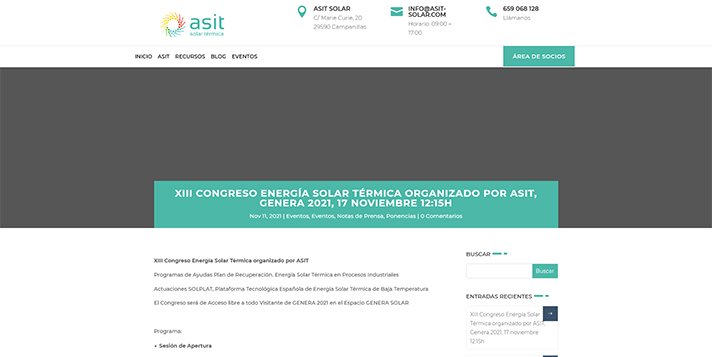 ASIT: XIII Congreso Energía Solar Térmica