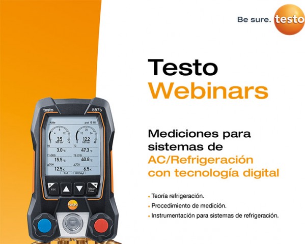 Testo Webinars: Mediciones para sistemas de AC/Refrigeración con tecnología digital