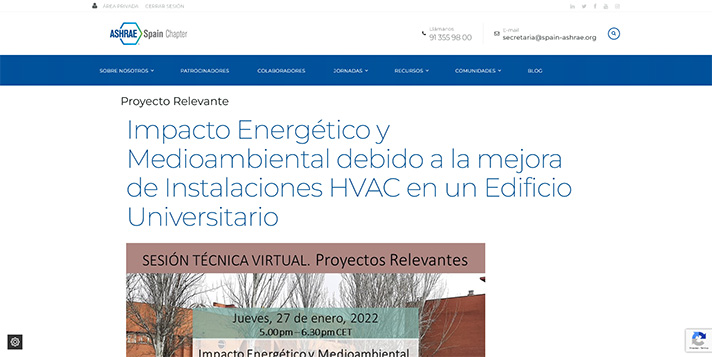 ASHRAE: "Impacto Energético y Medioambiental debido a la mejora de Instalaciones HVAC en un Edificio Universitario"