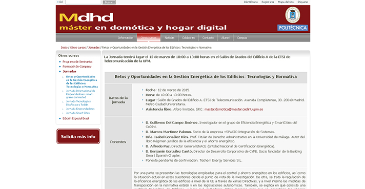 Jornada Técnica sobre Gestión Energética de los Edificios: Tecnologías y Normativa