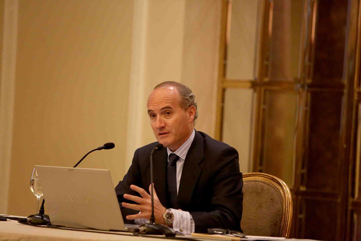 Julián Núñez, presidente de Seopan, durante la conferencia de prensa 