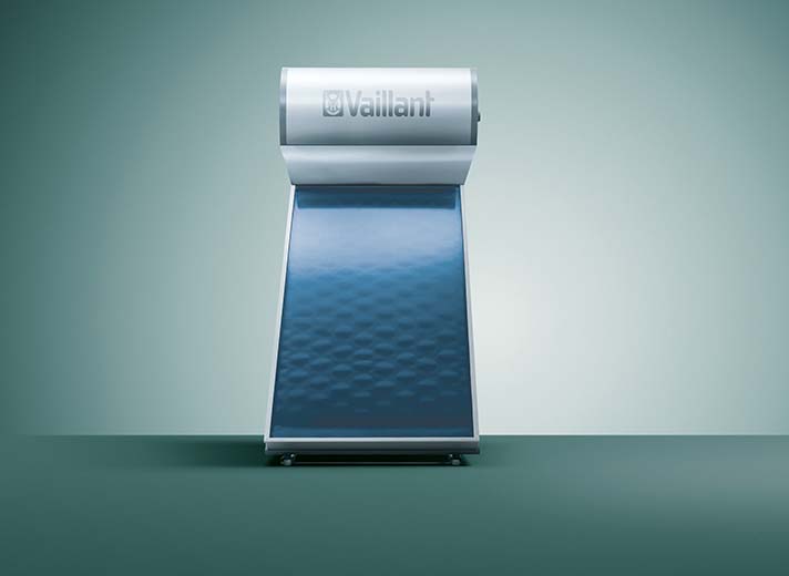 El captador solar calienta el depósito de agua de consumo sin necesidad de bomba ni controlador alguno