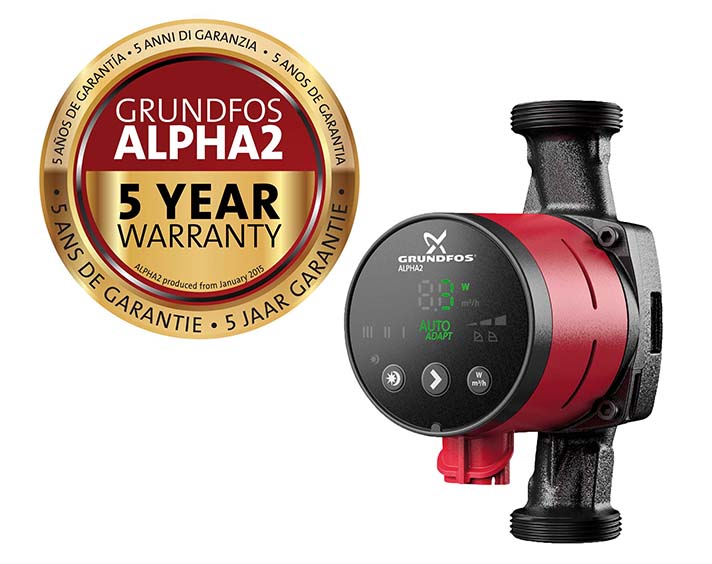 5 años de garantía para todos los modelos de la gama ALPHA2 fabricados desde el 1 de enero de 2015