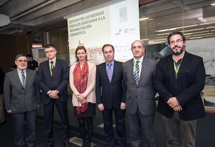 De izq. a dcha., Jordi Bolea, Jordi Esteve, María Fernández Boneta, Pedro Luis Fernández Cano, Alberto Monreal y Florencio Manteca