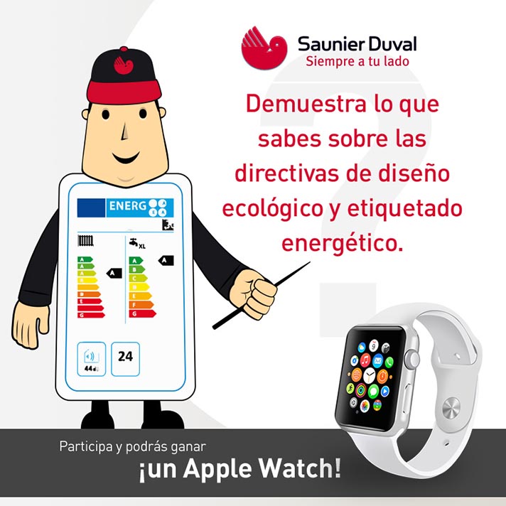 Puedes ganar un Apple Watch! en facebook con Saunier Duval