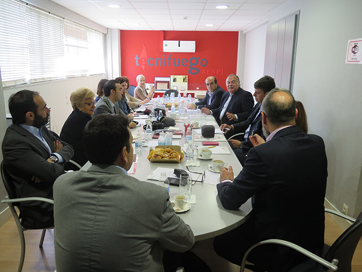 Un momento de la conferencia de prensa celebrada en la sede de Tecnifuego-Aespi en Madrid