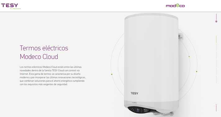 La gama Modeco Cloud, con control via Internet, es el buque insignia de la marca en termos eléctricos 