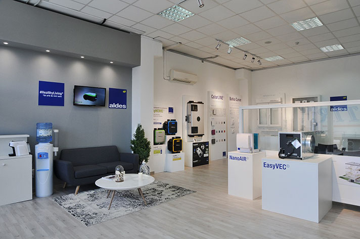 El showroom de Aldes se encuentra en sus oficinas centrales en Leganés (Madrid)