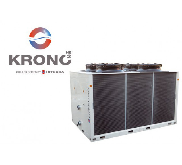 Las nuevas enfriadoras de Hitecsa de la serie KRONO2 HE son bombas de calor reversibles con condensación por aire