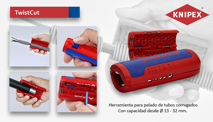 La herramienta está fabricada con plástico reforzado de fibra de vidrio