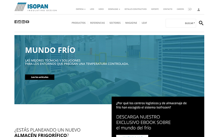 La nueva web se encuentra disponible en www.isopan.es/mundo-frio