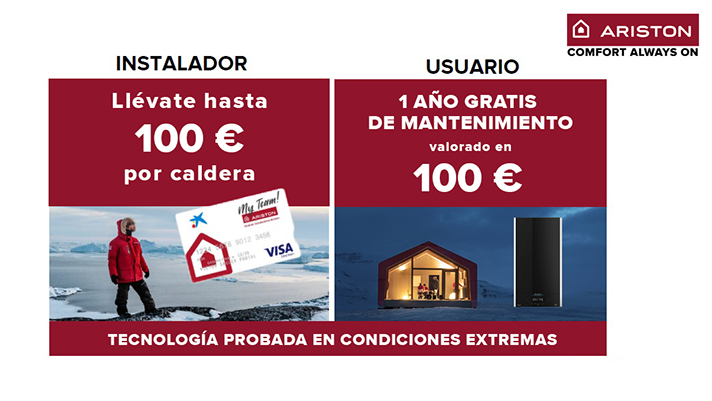 Los instaladores podrán obtener unos beneficios adicionales superiores a los 500€ con la instalación de las diferentes calderas de la marca italiana