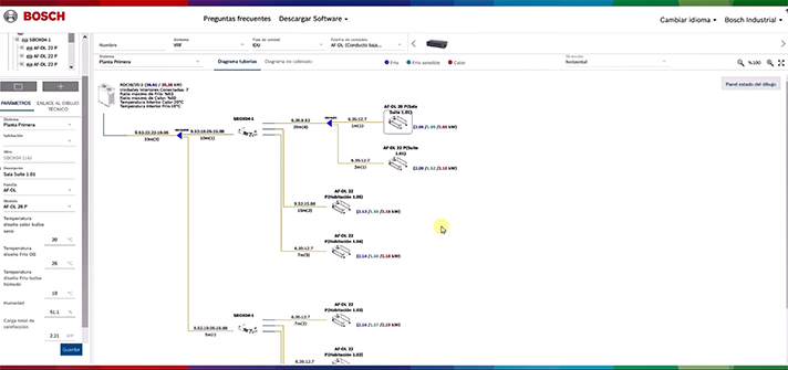 La herramienta permite definir una selección rápida y segura de un completo sistema de climatización Bosch