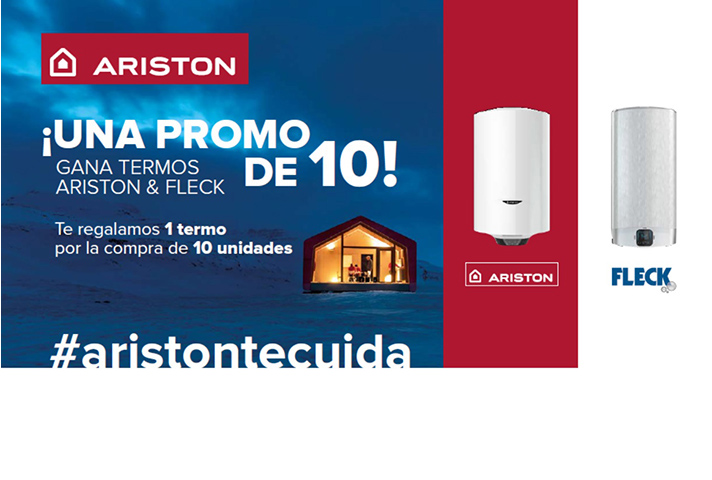 La compañía lanza esta campaña pensada para los instaladores profesionales, en la cual les regala 1 termo por la compra de 10 unidades bajo el claim #AristonTeCuida