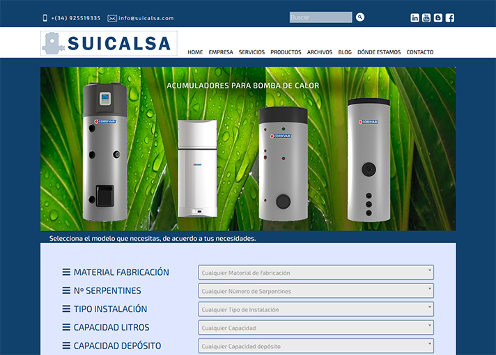 Los acumuladores de ACS para bomba de calor, ahora también en la web de Suicalsa