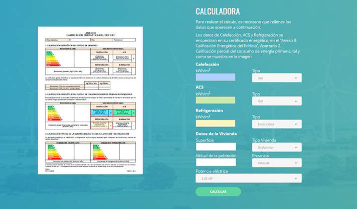 La Calculadora Energética, nueva herramienta que permite conocer los gastos en costes y consumos 