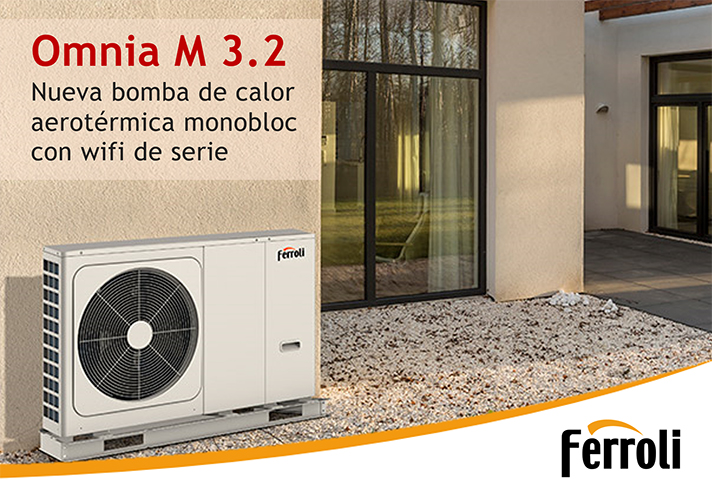 Ferroli: Omnia M 3.2, la nueva bomba de calor aerotérmica monobloc con wifi de serie