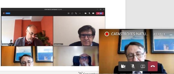 Un momento de la rueda de prensa virtual con expertos en PCI, representantes del seguro y de los bomberos