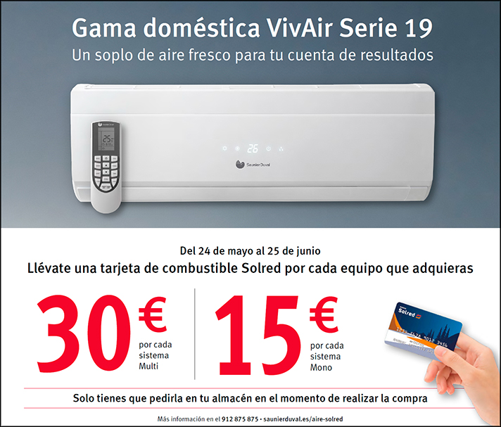 Toda la información y condiciones de esta nueva promoción están disponibles en saunierduval.es/aire-solred