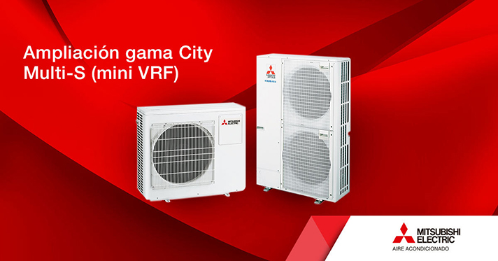 Una solución de caudal variable de refrigerante con salida horizontal (mini VRF) para aplicaciones de oficinas, viviendas de tamaño medio/alto y locales comerciales 