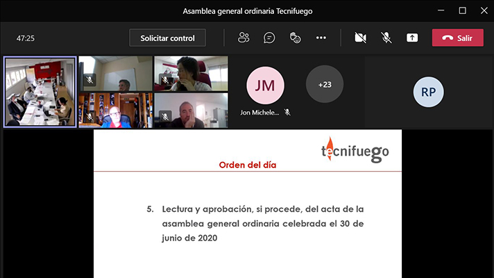 TECNIFUEGO ha celebrado su Asamblea General a través de vía telemática