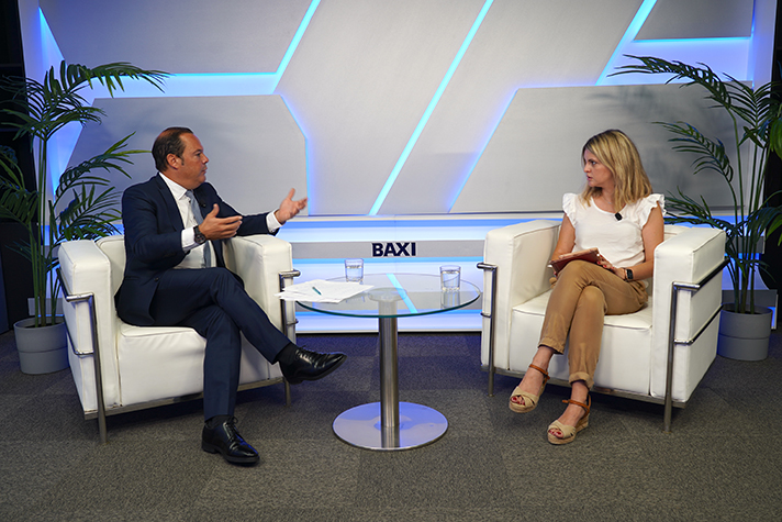 Jordi Mestres, CEO de Baxi en España y Portugal, durante la conferencia de prensa de anuncio de la adquisición de Hitecsa