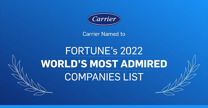 Carrier, elegida una de las empresas más admiradas del mundo según Fortune’s 2022