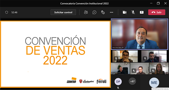 Un momento del desarrollo de la convención de ventas de forma telemática de Ferroli