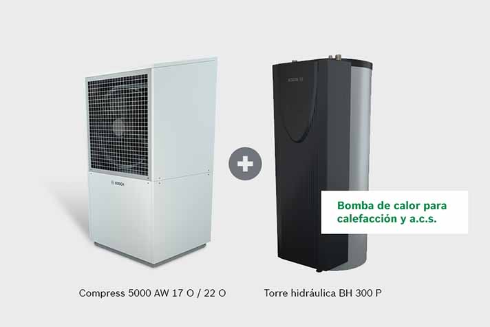 La nueva Compress 5000 AW de Bosch constituye la solución ideal para suministrar climatización, calefacción y agua caliente de la forma más limpia y eficiente