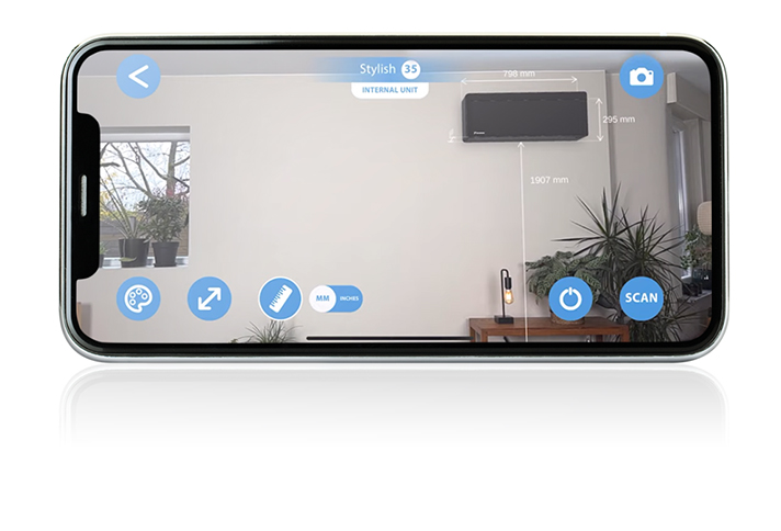 La marca lanza su propia App de realidad aumentada, una herramienta única que permite visualizar en 3D el equipo de climatización más adecuado para cada espacio 