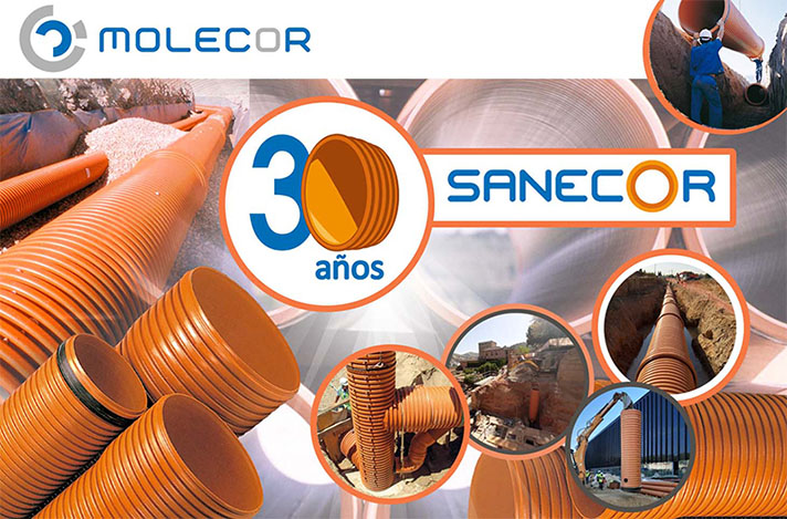 El Sistema de PVC corrugado Sanecor® celebra este año su treinta aniversario