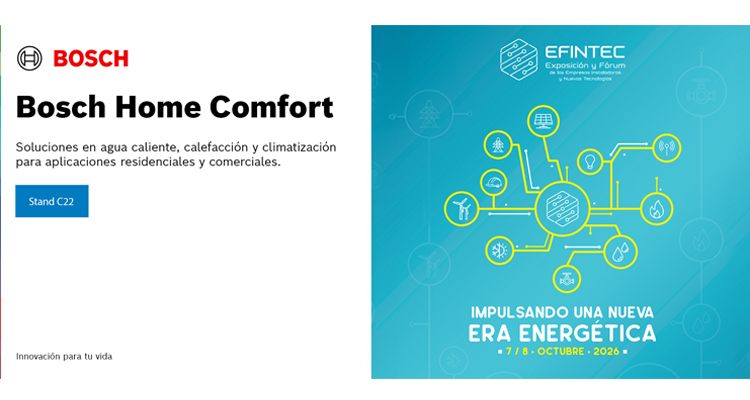 Bosch Home Comfort lleva a Efintec 2026 soluciones de aerotermia, climatización y calefacción