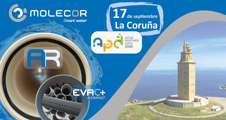 Molecor presentará Evac+ Rcompact con hasta un 60% de Pvc reciclado en Aúna Partner Days