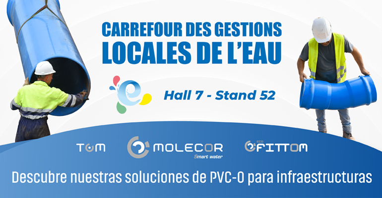 Molecor mostrará sus soluciones de PVC-O en el Carrefour des gestions locales de l’eau 2026