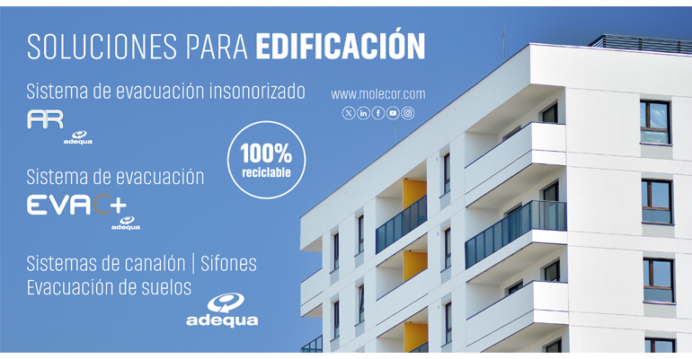 Sistemas de evacuación insonorizados y sostenibles de Molecor para edificación