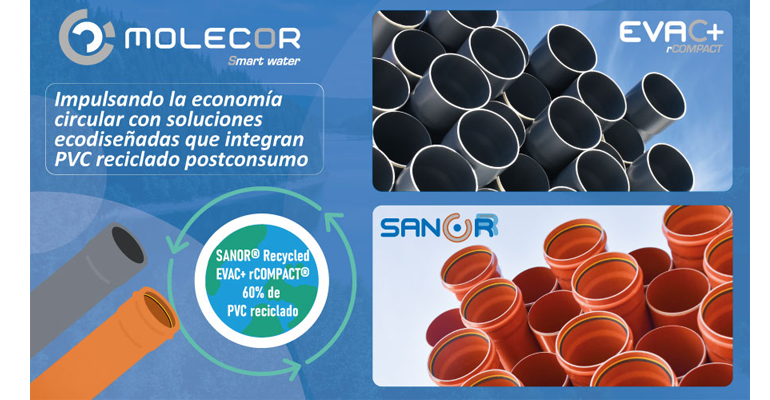 Molecor impulsa tuberías sostenibles con PVC reciclado para reducir la huella de carbono