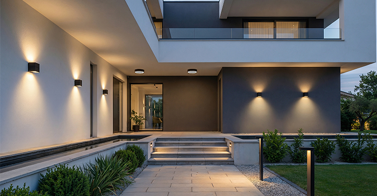 Iluminación exterior eficiente amigables con criterios Dark Sky para arquitectura