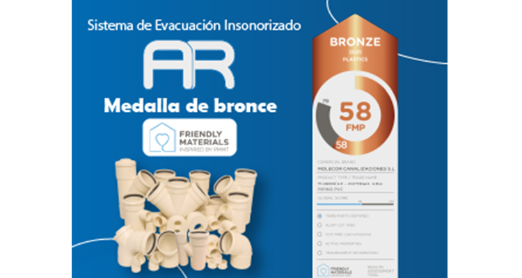 El sistema de evacuación AR de Molecor, distinguido con la medalla de bronce en la exposición de materiales saludables de Matcoam