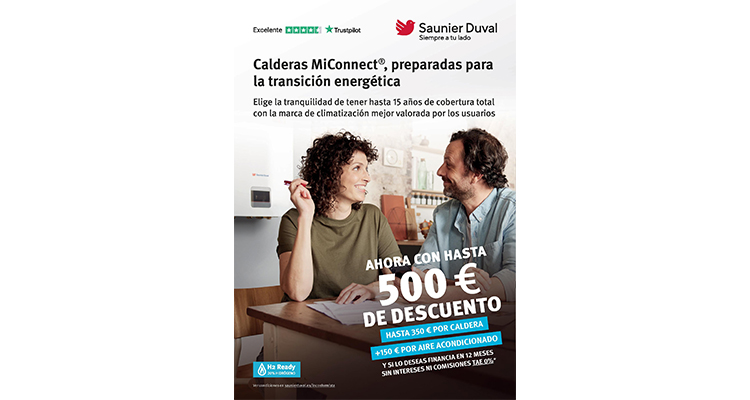 Saunier Duval lanza una campaña con descuentos de hasta 500 euros en calderas y climatización