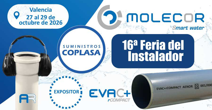 Las últimas novedades de Molecor se presentarán en la 16ª Feria del Instalador de Coplasa