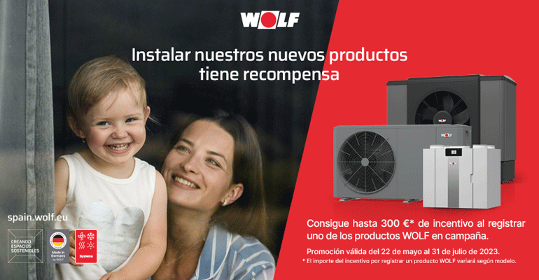 WOLF premia a los instaladores con incentivos de hasta 300 euros por confiar en sus nuevas soluciones de aerotermia y climatización 
