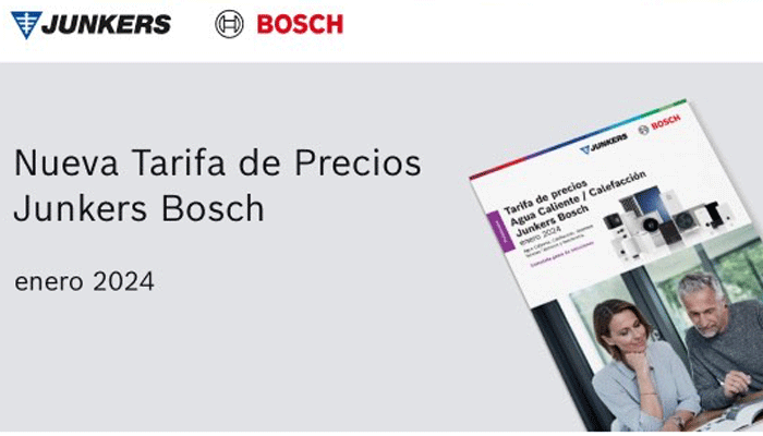 Junkers Bosch presenta su nueva tarifa de precios 2024