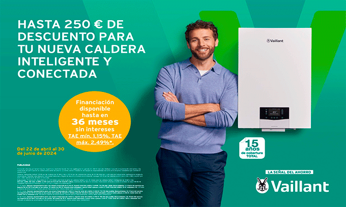 Hasta 250 € para disfrutar de una caldera inteligente y conectada Vaillant