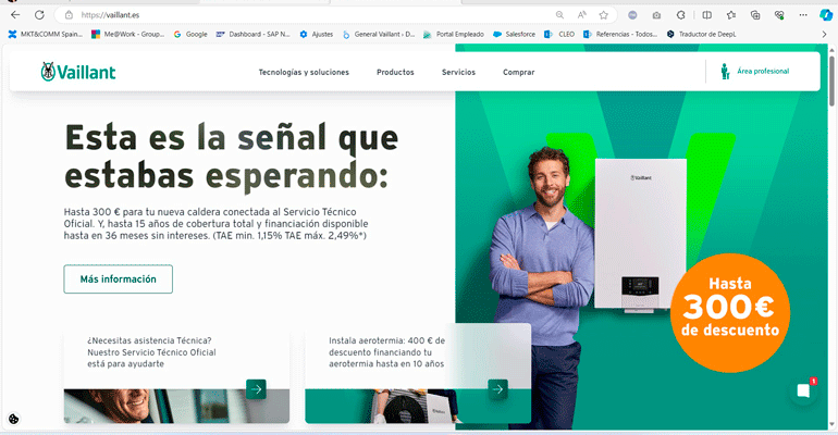 Vaillant rediseña su web vaillant.es para usuarios