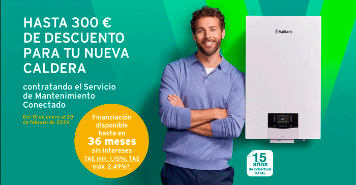 Hasta 300 € para cambiar a una caldera inteligente Vaillant