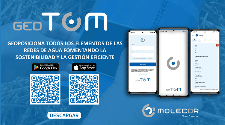 geoTOM, el último desarrollo de Molecor que geoposiciona todos los elementos de las redes de agua fomentando la sostenibilidad y la gestión eficiente