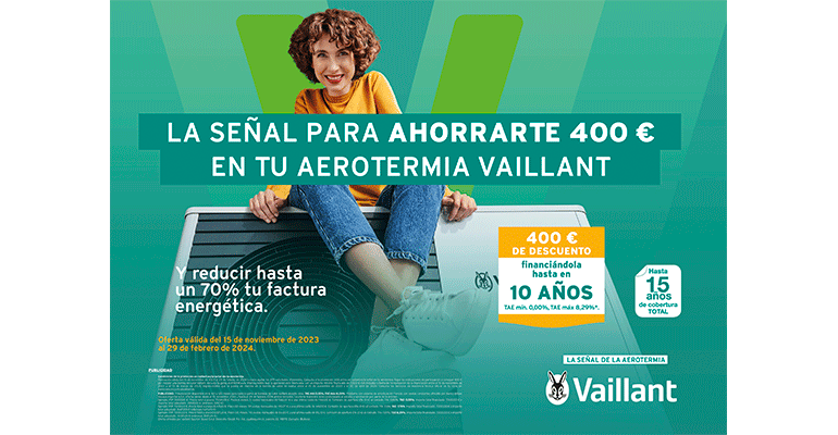 Vaillant ofrece 400 € de descuento para que los usuarios disfruten de una aerotermia